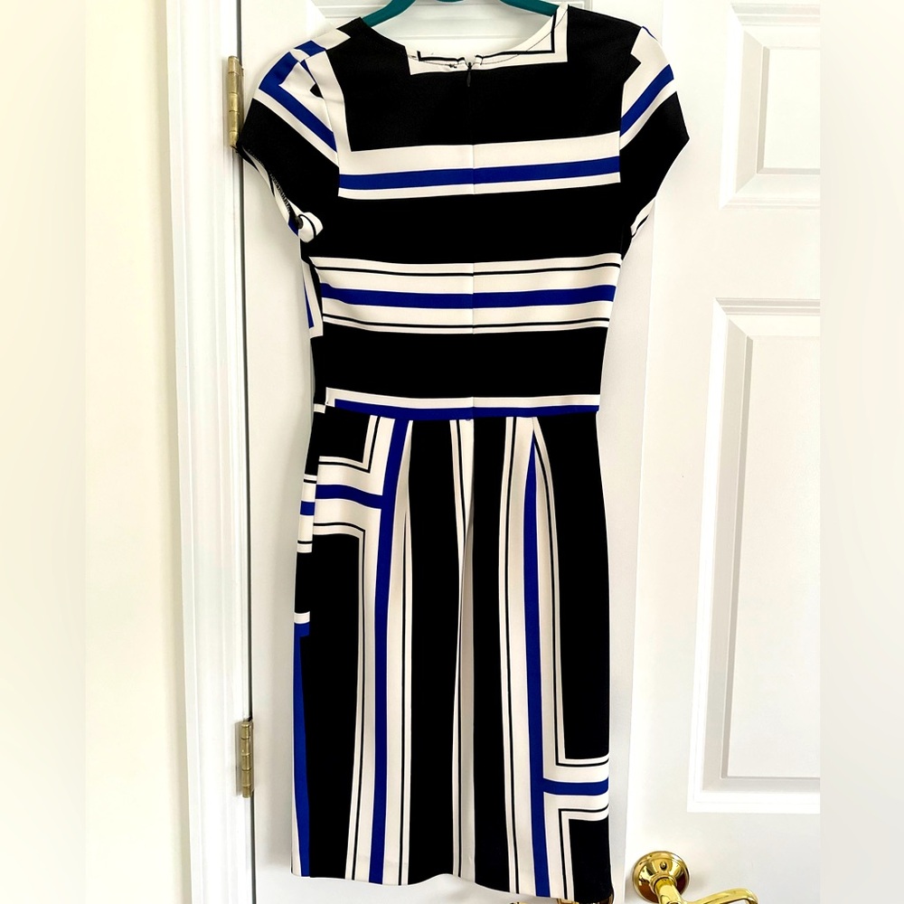 Aqua striped midi dress
